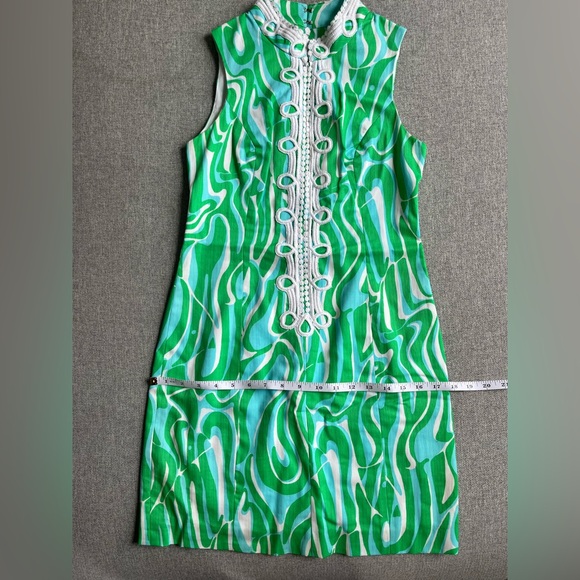 Lily Pulitzer Women’s Alexa Stretch Blue and Green Shift Dress Size 0 - Picture 10 of 10